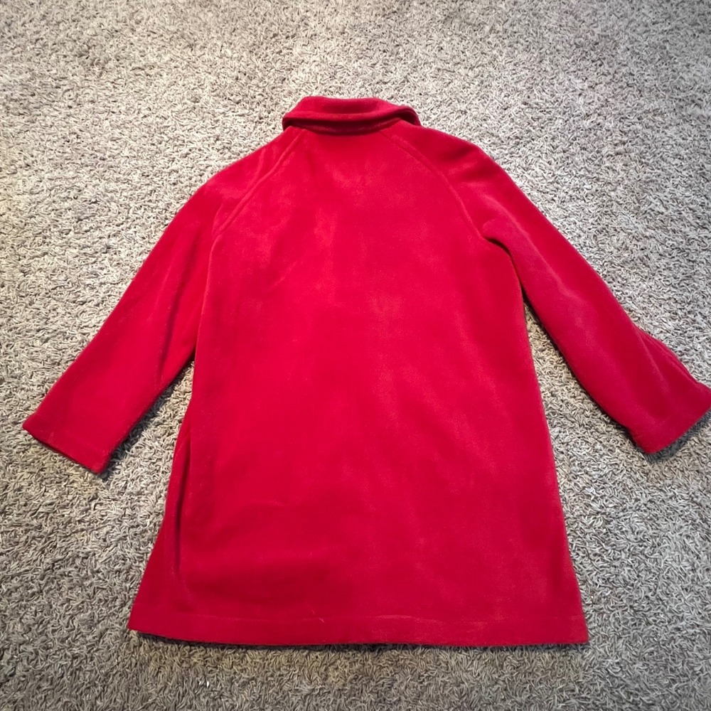 Brownstone Studio Red Fleece Button Front Coat Jacket Pockets Womens Large L - Picture 4 of 4